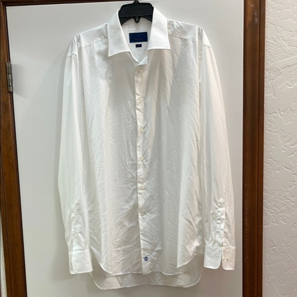 David Donahue, Trim White Dress Shirt size 18- 36/37